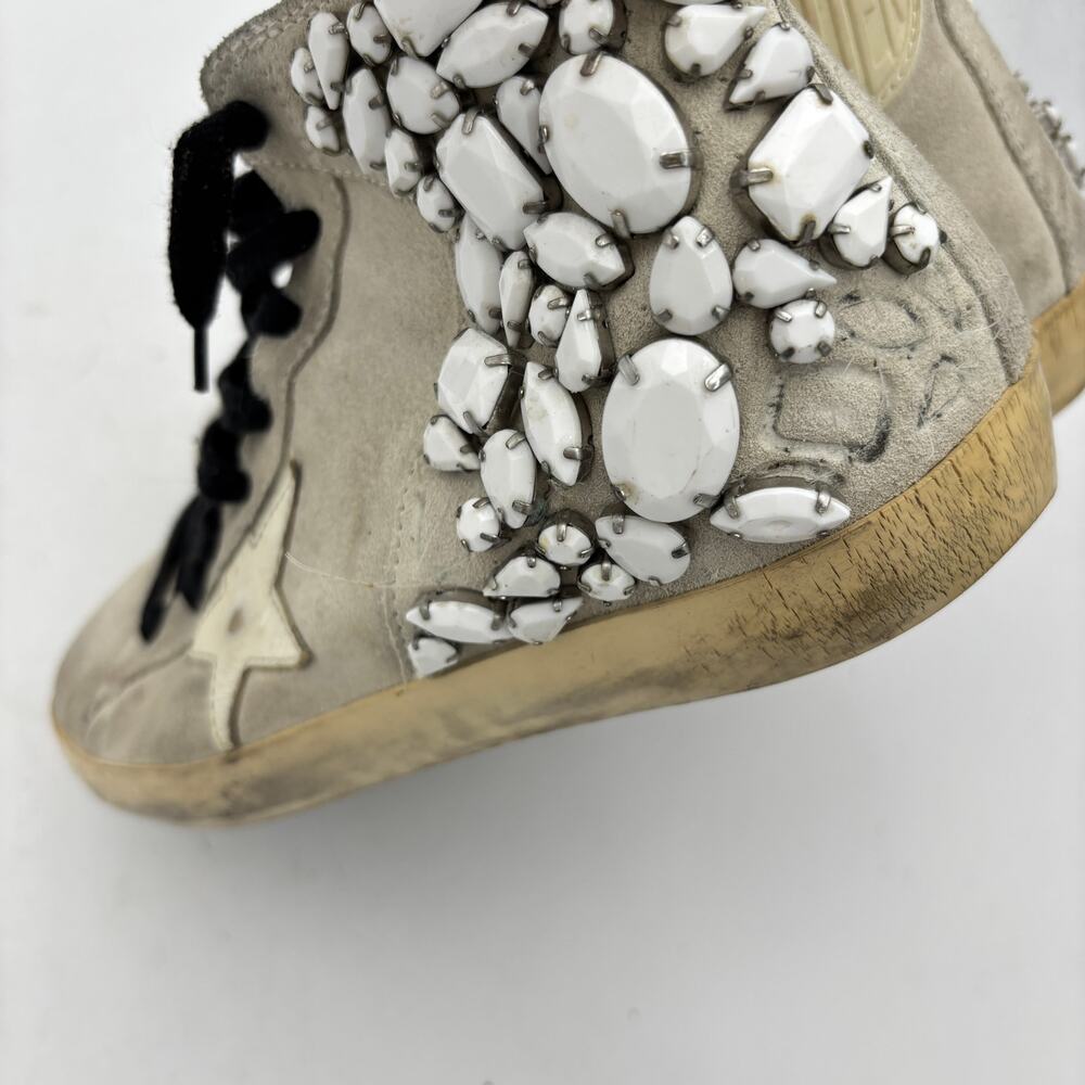 Golden Goose Francy Embelished Stones Hi Top Suede Sneaker Shoes Women's 39 US 9 - Picture 14 of 16